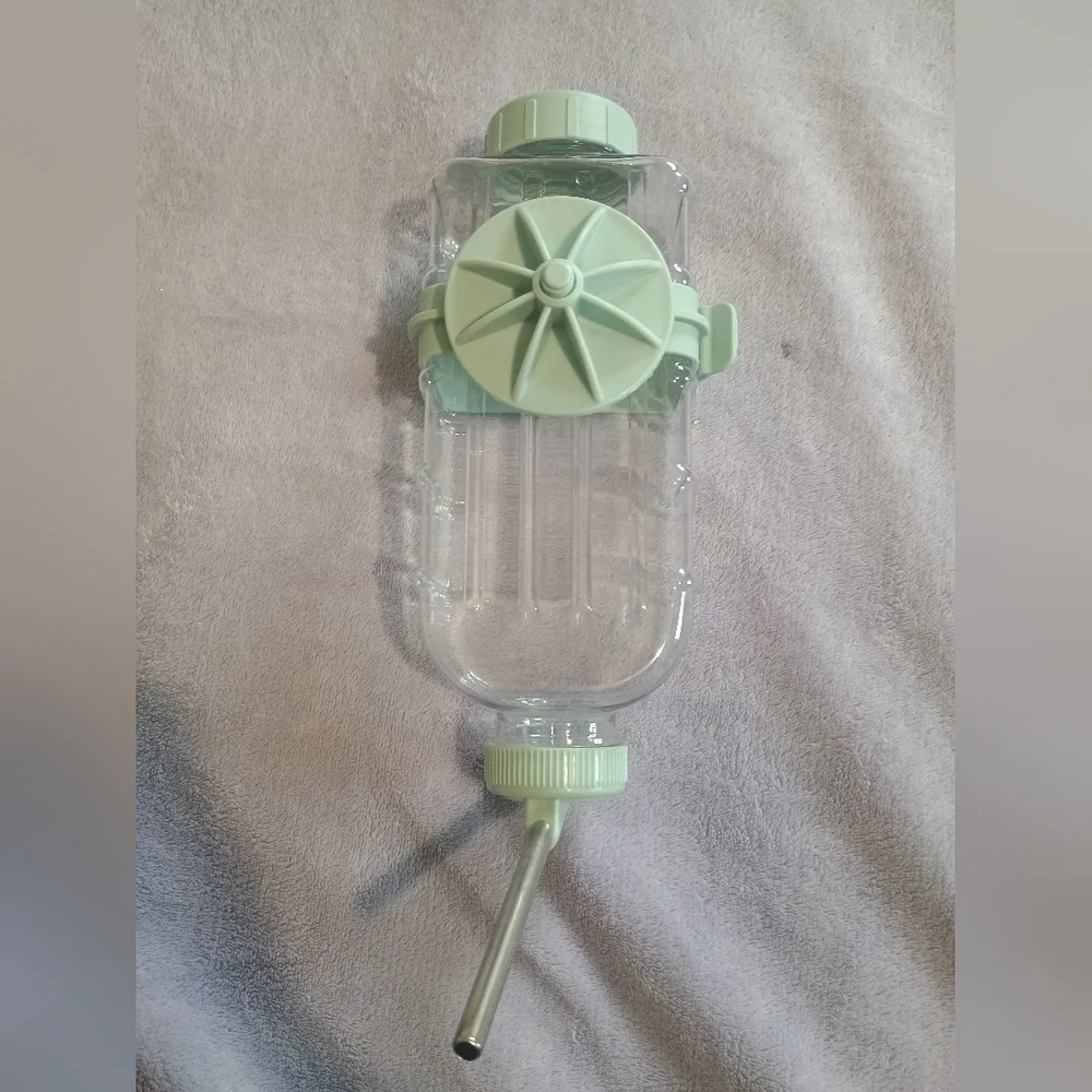 NEW Mint Green Plastic Pet Water Bottle with Straw
